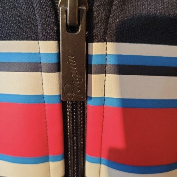 NWOT Original Penguin Striped Navy Track Jacket - Large - Picture 3 of 5